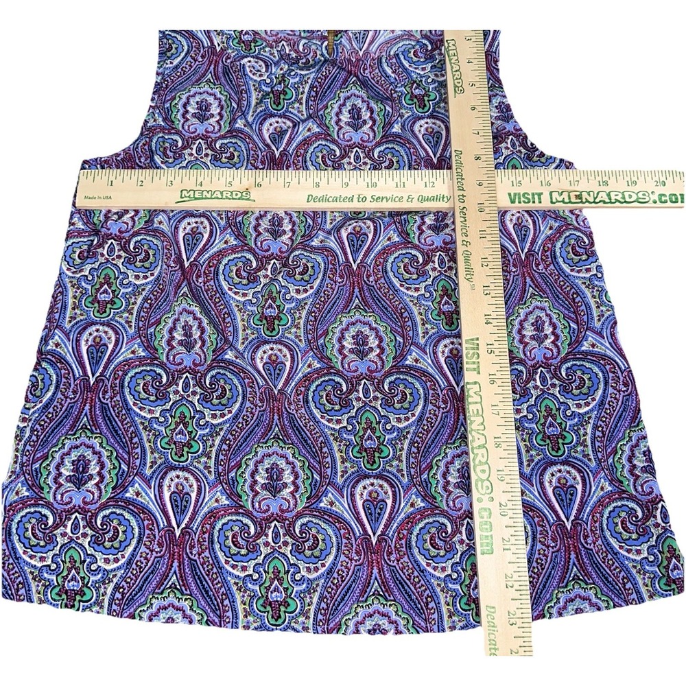 Talbots Petites Purple Paisley Sleeveless Blouse Popover Tank Top Women's Small - Picture 7 of 7